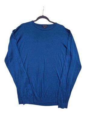 John Smedley Sea Island Cotton Pullover Sweater Mens XXL Blue Crewneck England